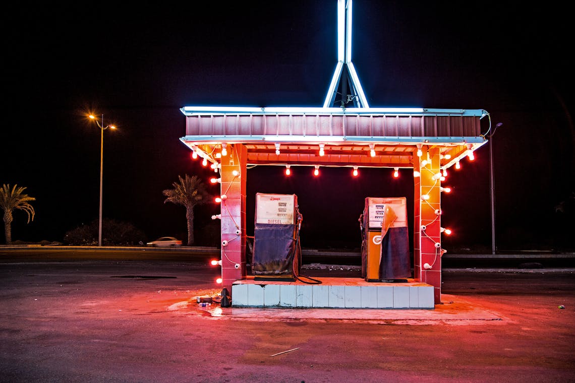 Gas Station Leadlight, From Desert of Pharan, Ahmed Mater